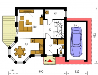 Floor plan of ground floor - KLASSIK 103